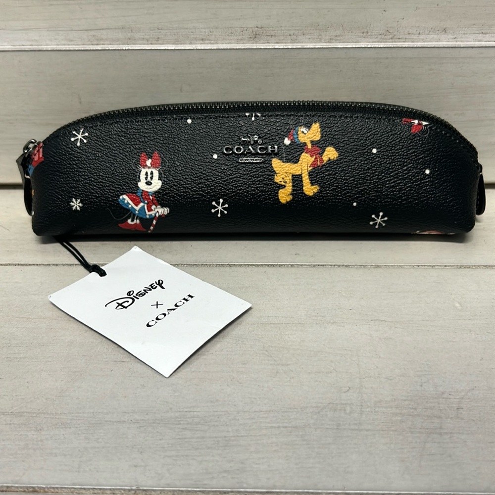 NWT Coach X Disney Christmas Pencil Case - Picture 1 of 8